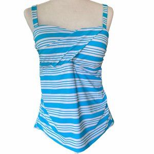 NWOT Catalina Turquoise White Tankini SZ 1X